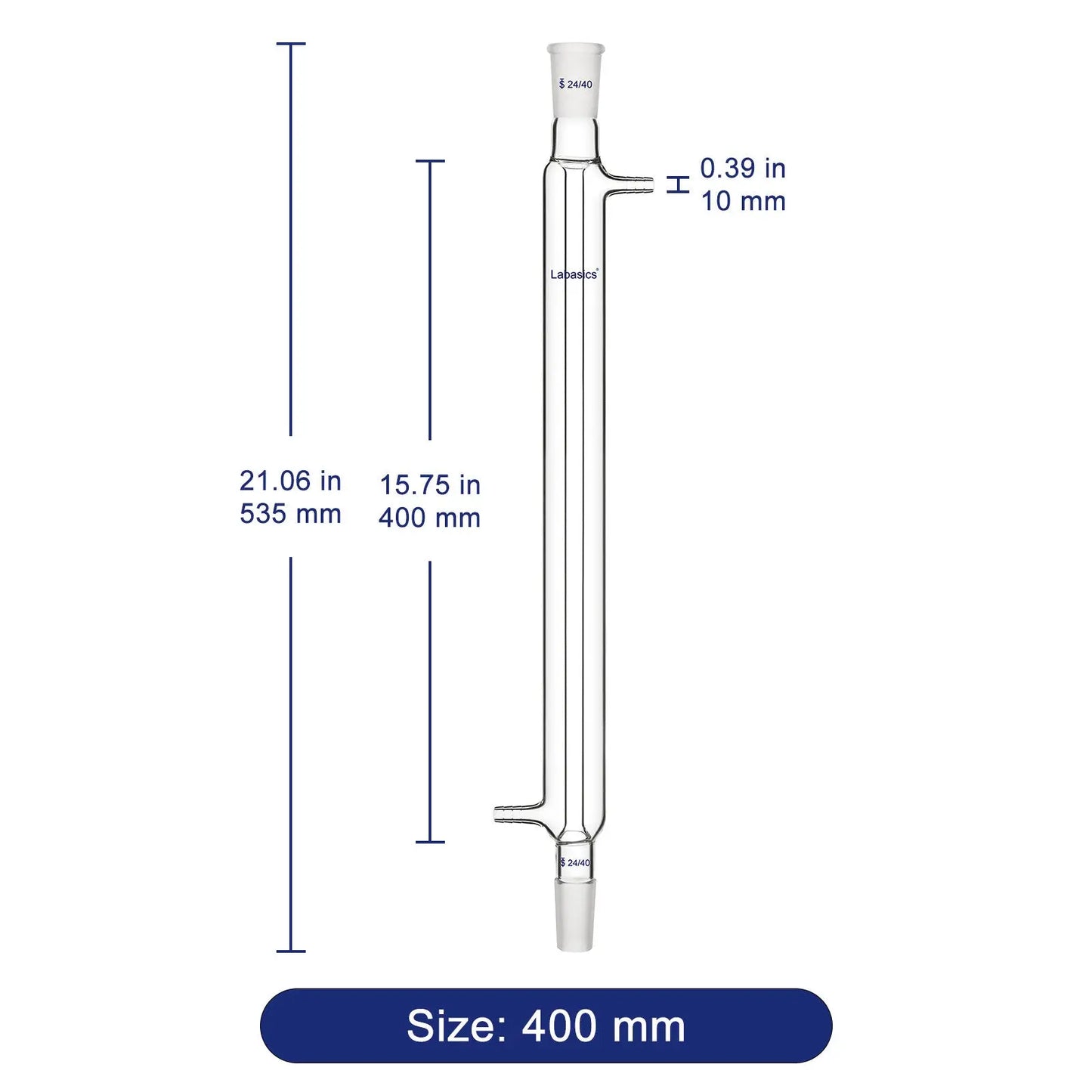 Glass Liebig Condenser, 24/40 Joint Jacket Length Labasics