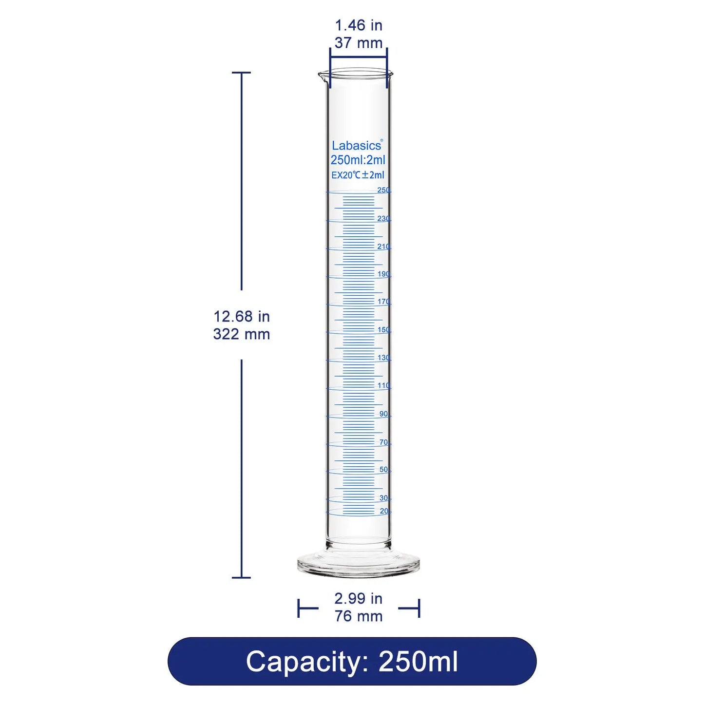 Measuring Cylinder, 50-1000 mL, 1 Pack Labasics shop
