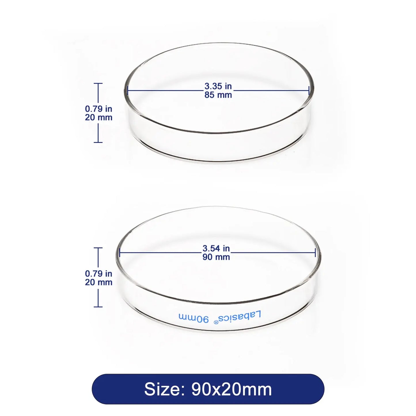 Glass Petri Dishes, 10 Packs Labasics shop