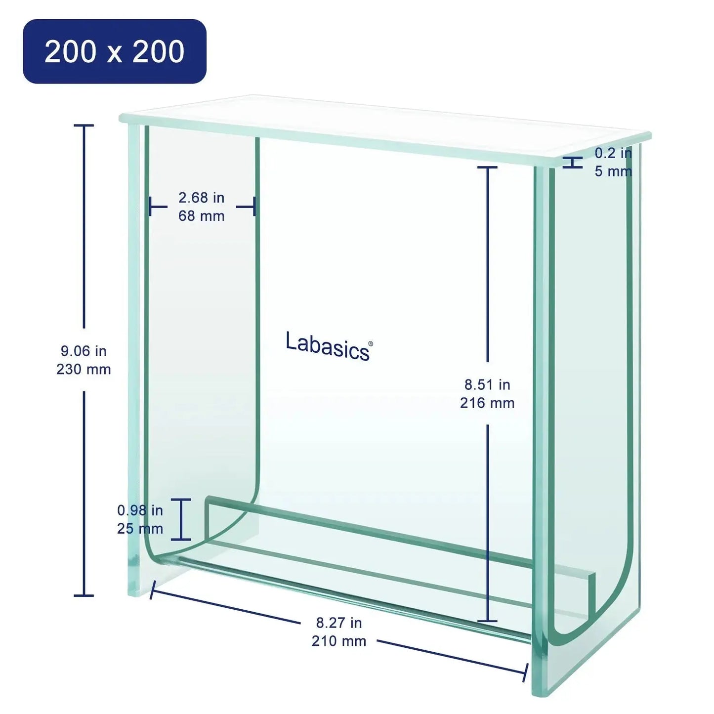Glass Square TLC Developing Tank Labasics