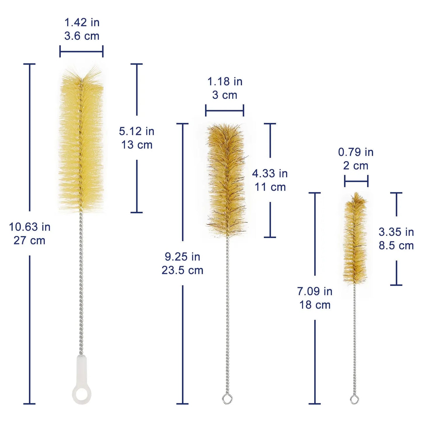 10 Pack Bristle Test Tube Bottle Wash Cleaning Brushes Labasics