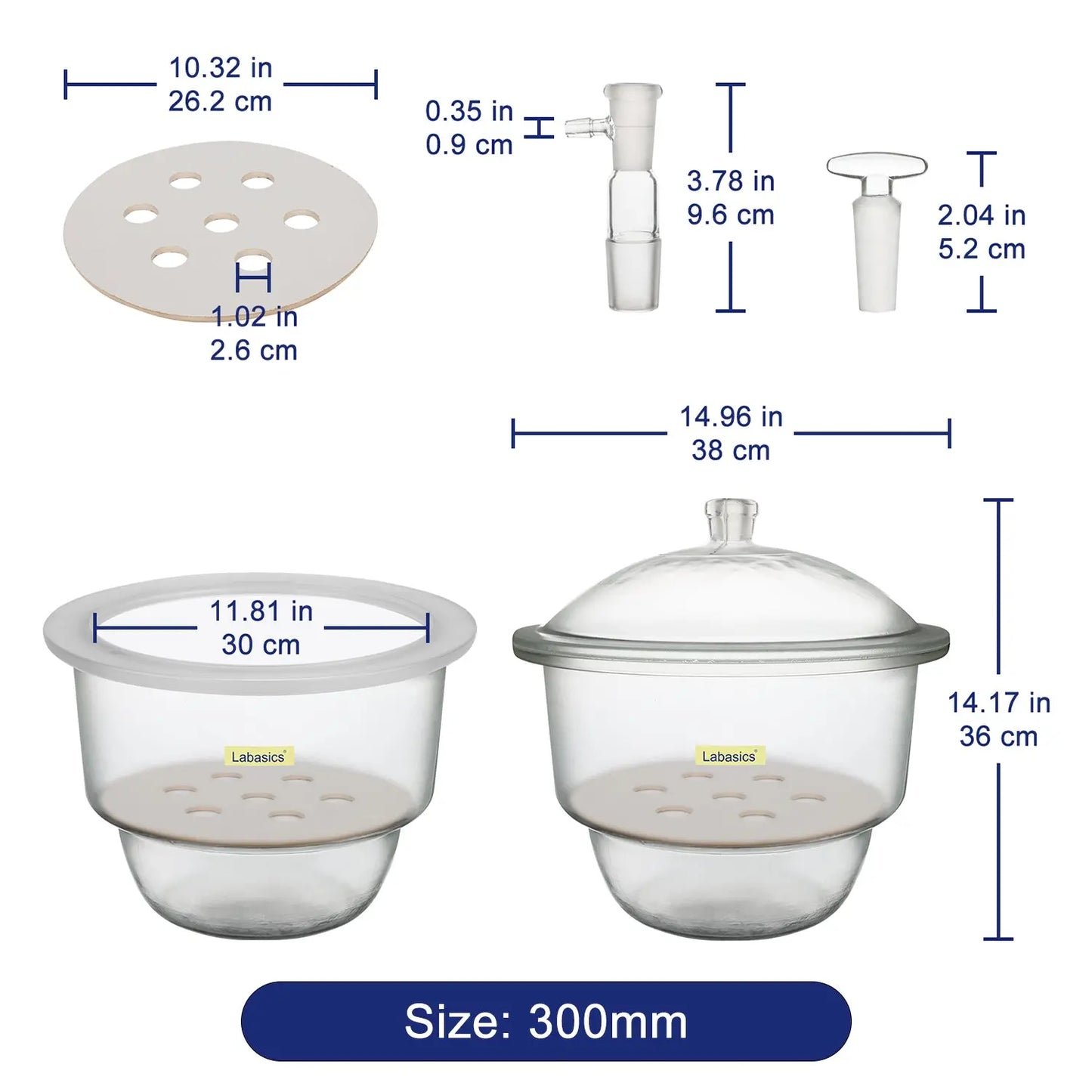 Glass Lab Vacuum Desiccator, 24/29 Joint Labasics