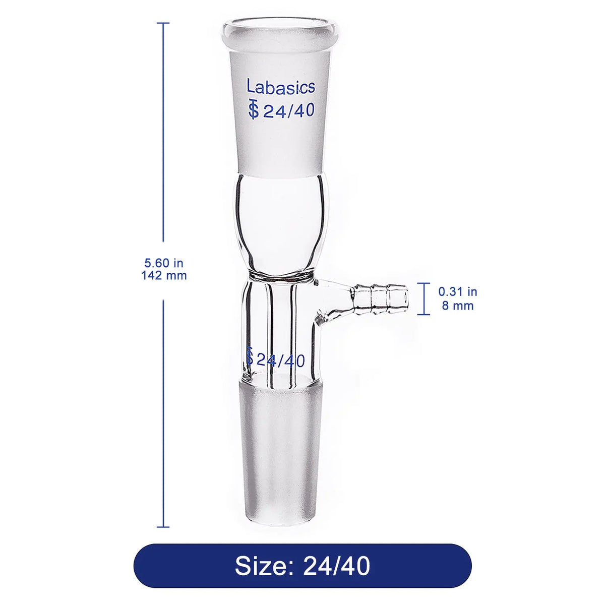 Glass Vacuum Take Off Adapter, Short Stem with 14/20 Joints Labasics