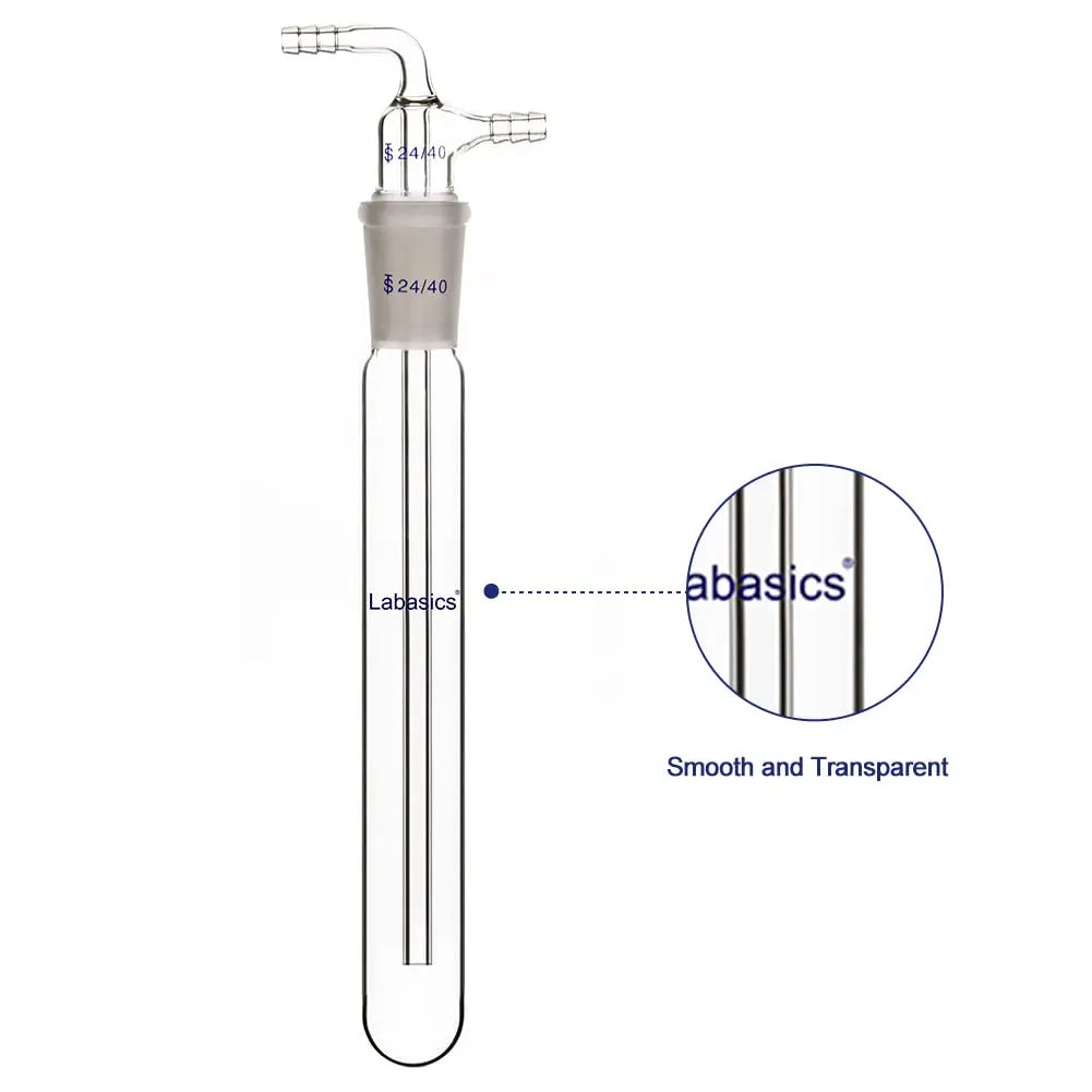 Glass Vacuum Cold Trap, 10 mm Serrated Hose, 200 mm Length Below with 24/40 Joint Labasics