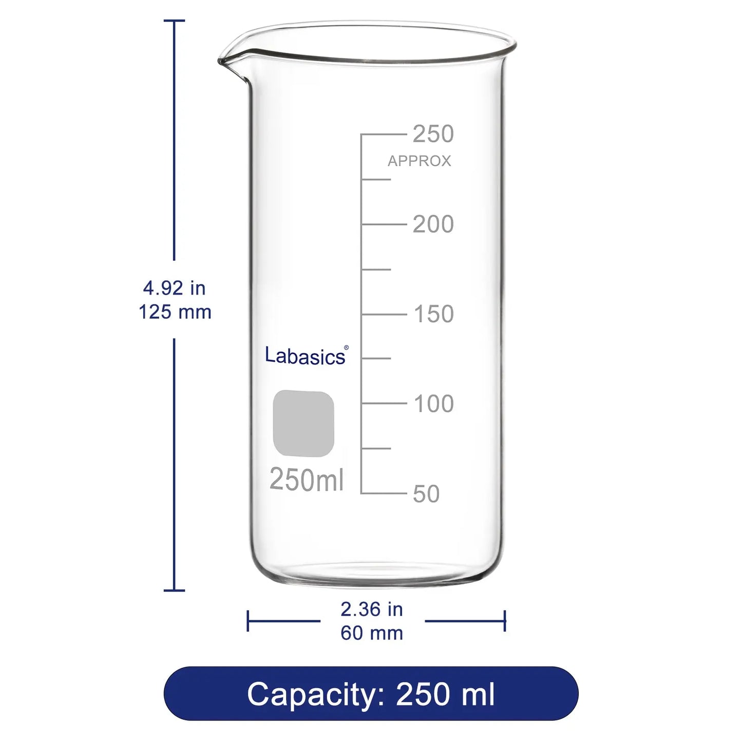 Tall Beaker with Pouring Spout, 50-500 ml Labasics shop