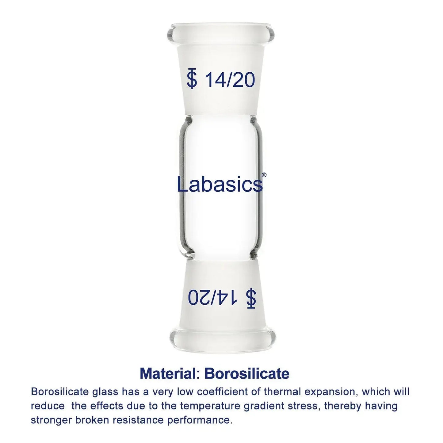 Borosilicate Glass Straight Connecting Adapter Labasics