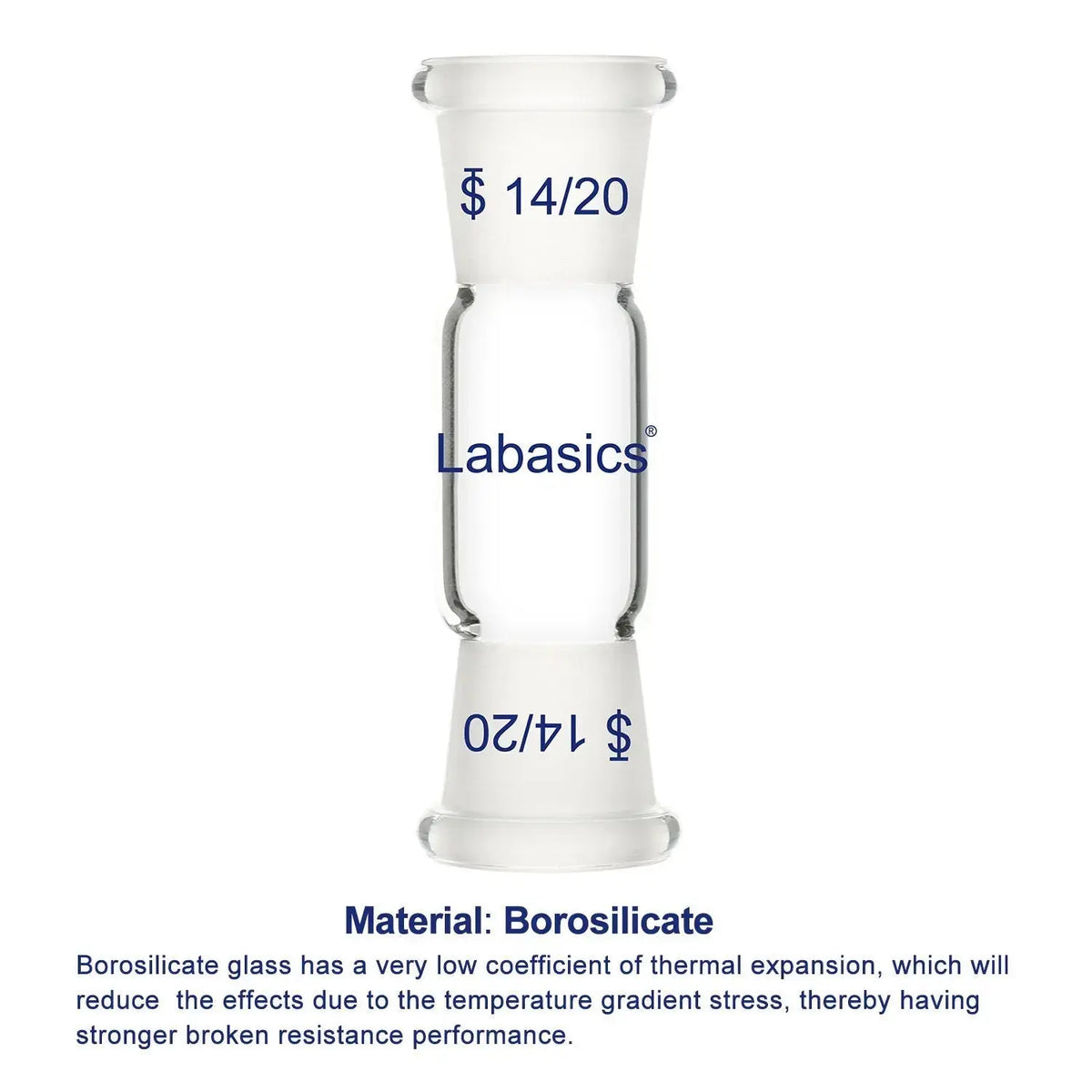 Borosilicate Glass Straight Connecting Adapter Labasics