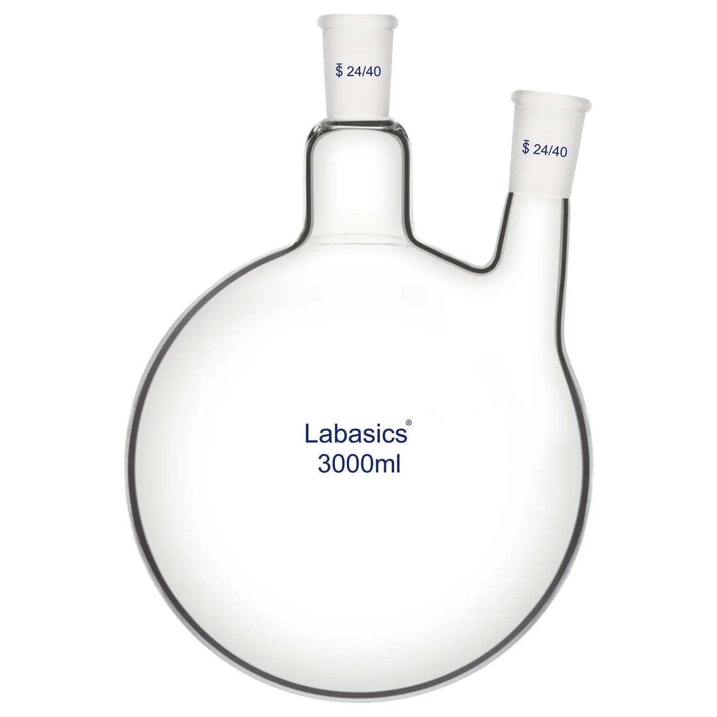 2 Neck Round Bottom Flask, 24/40 Taper Outer Joint, 50-2000 mL Labasics