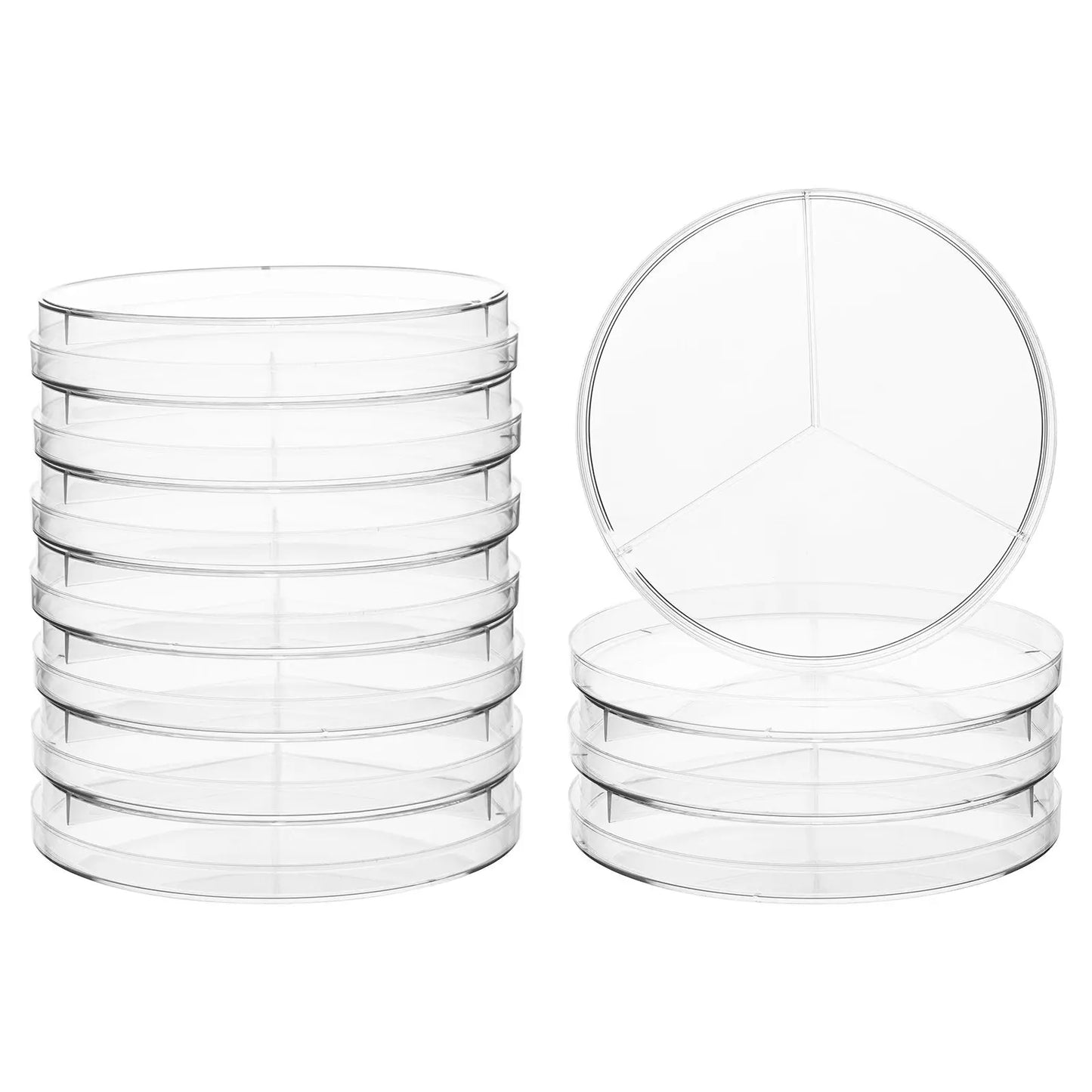 Plastic Petri Dishes, 10 Packs, 1-4 Compartments Labasics