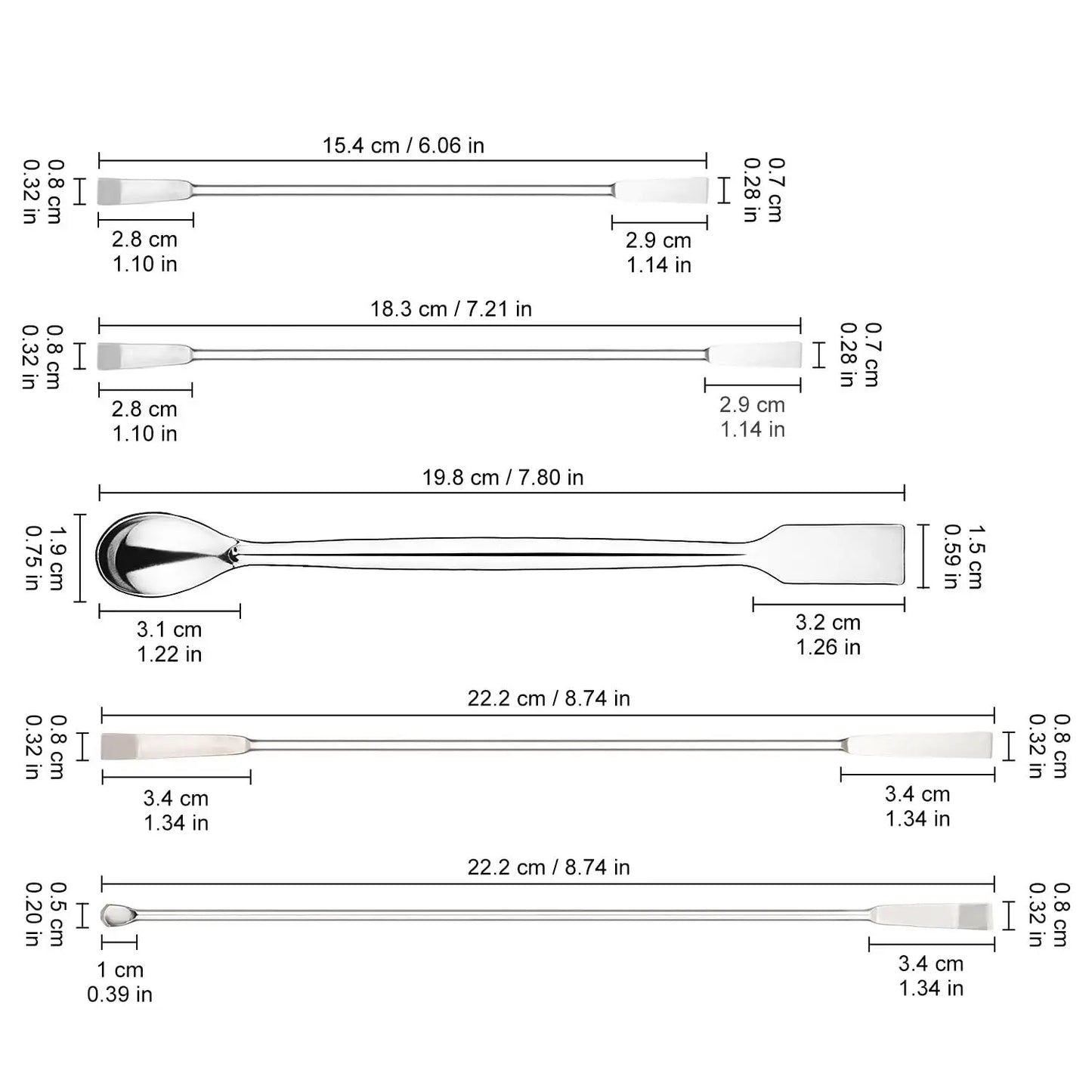 10 Pcs Lab Micro Spoon and Spatula Set Labasics