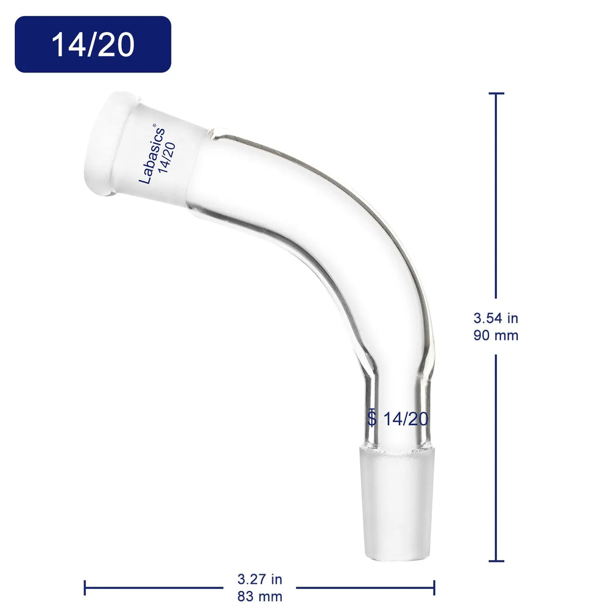 Glass Distillation Adapter, 105 Degree Bent, 1 Pack Labasics