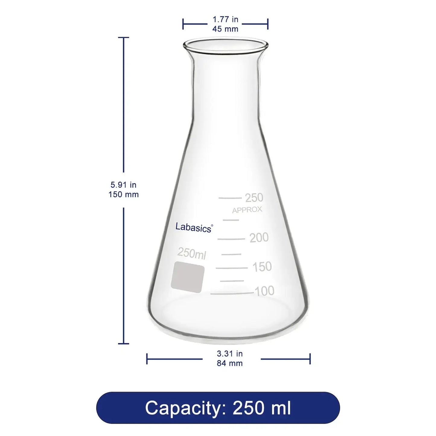 Glass Wide Mouth Erlenmeyer Flask Labasics