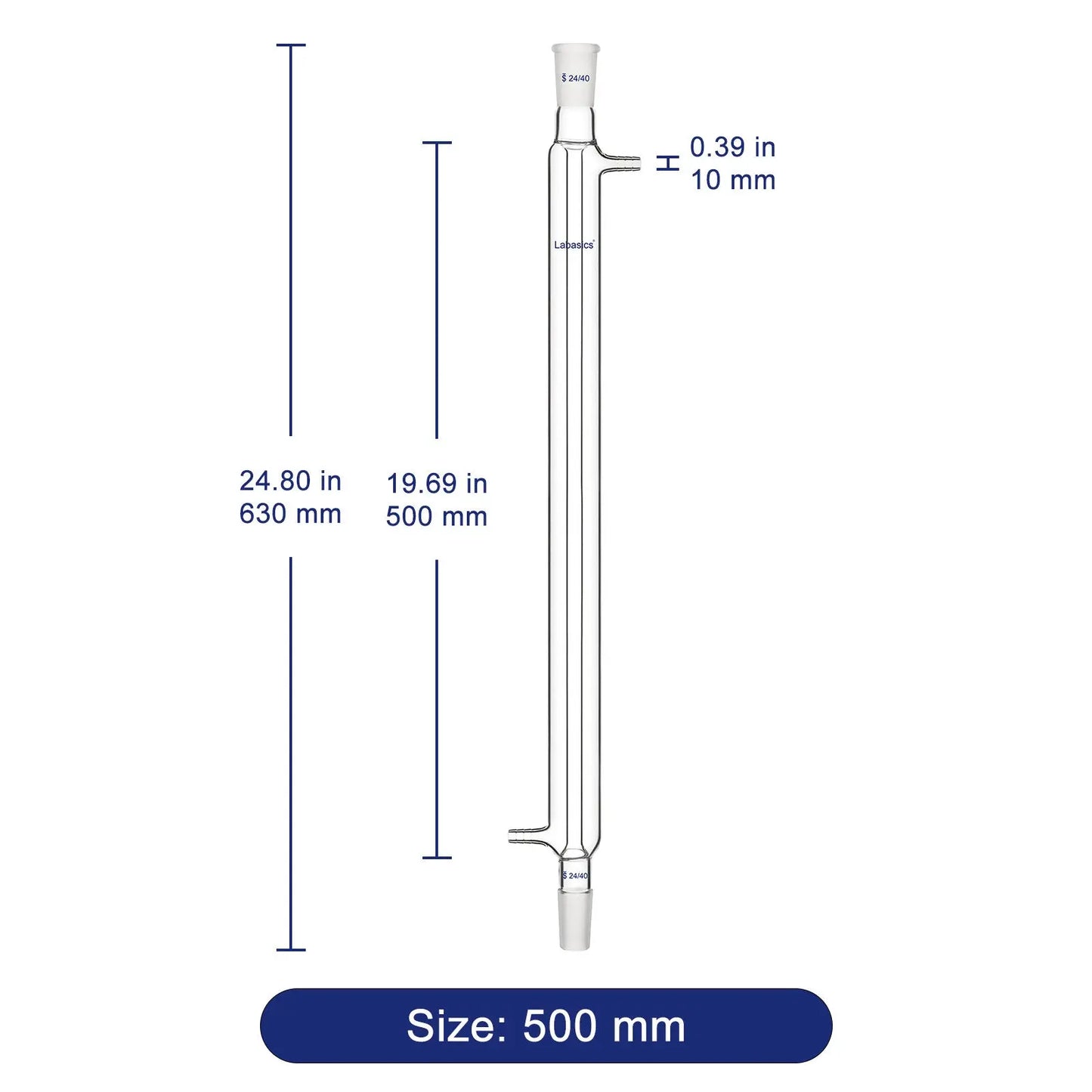 Glass Liebig Condenser, 24/40 Joint Jacket Length Labasics