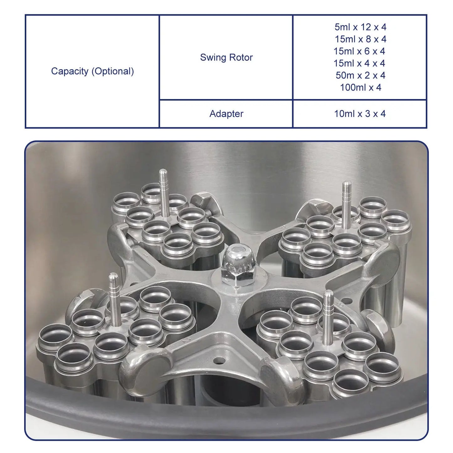 Low-Speed Digital Centrifuge, 5000 RPM Max Speed, 4000xg Max Centrifugal Force, Swing Rotor Labasics