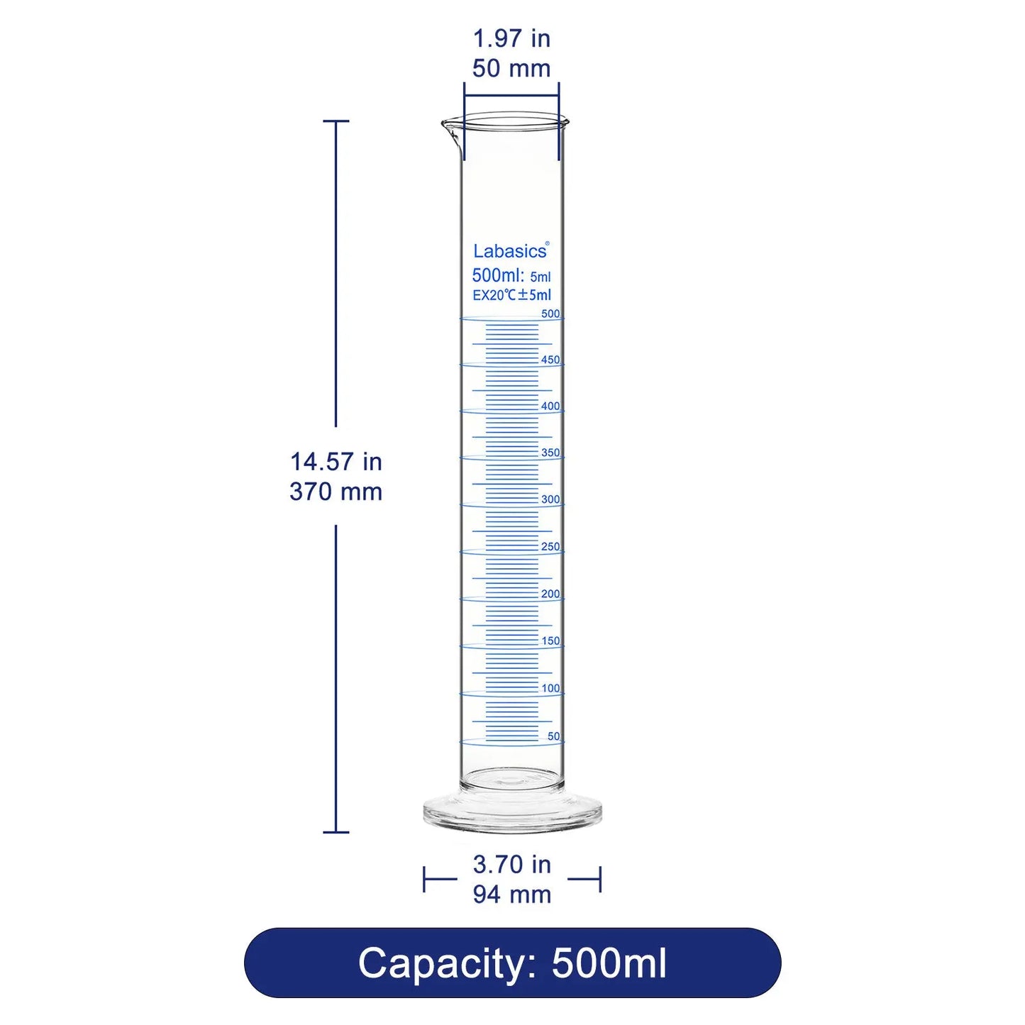 Measuring Cylinder, 50-1000 mL, 1 Pack Labasics shop