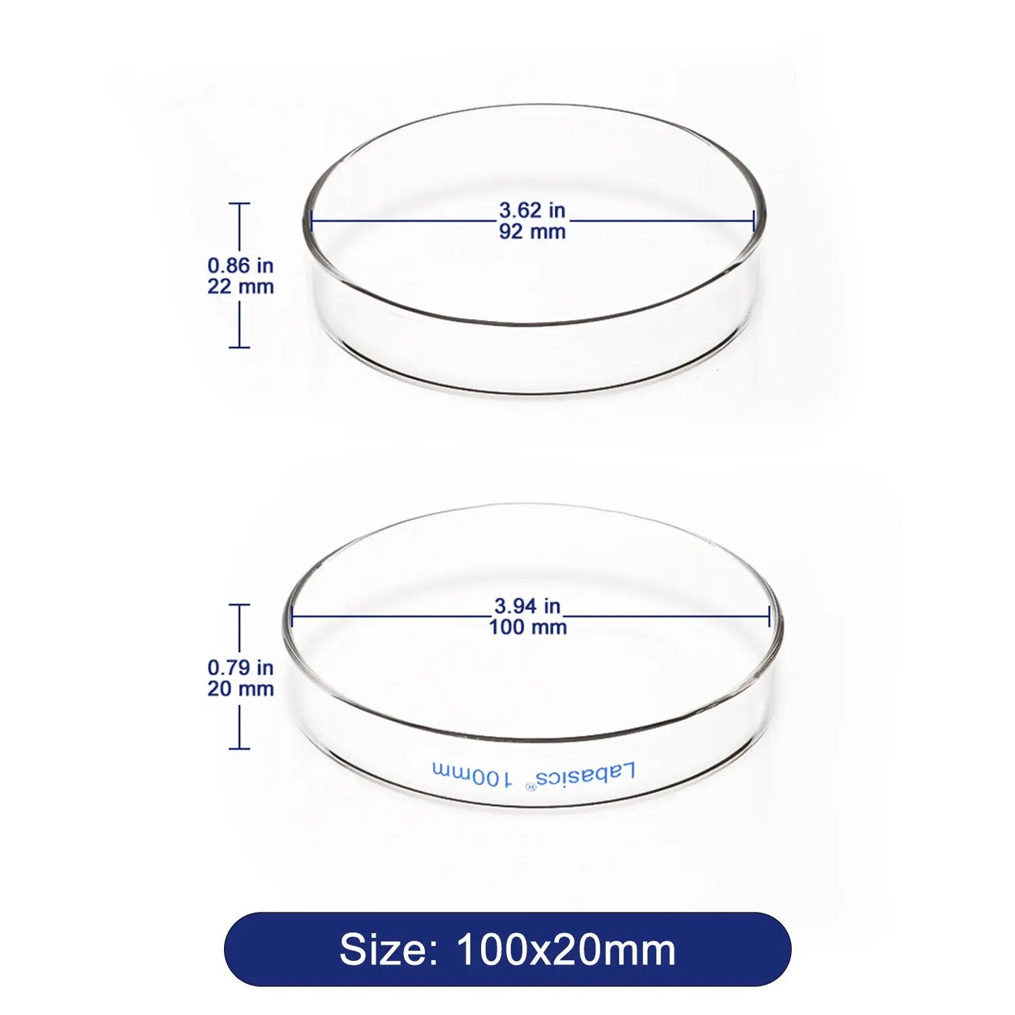 Glass Petri Dishes, 10 Packs Labasics shop
