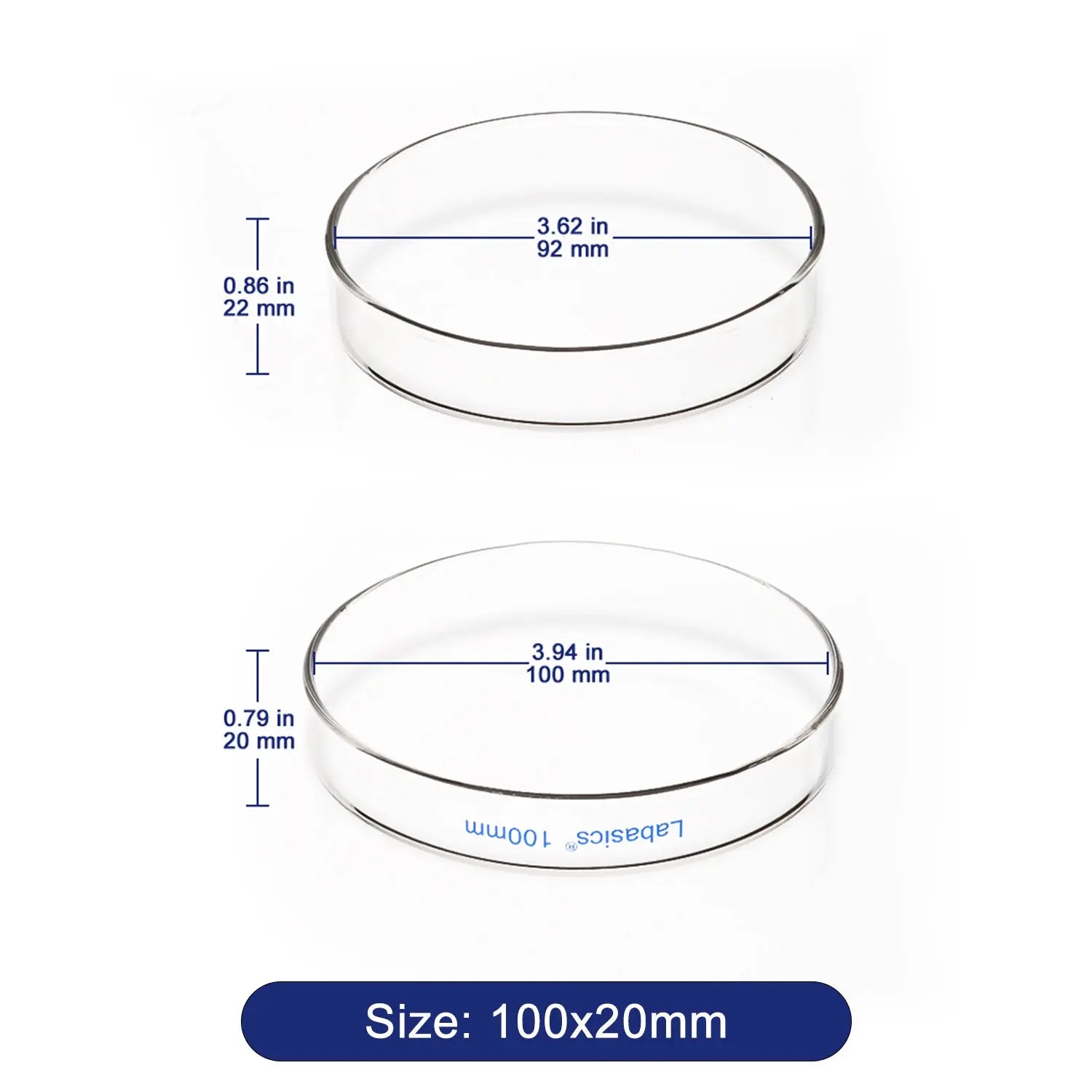 Glass Petri Dishes, 10 Packs Labasics shop