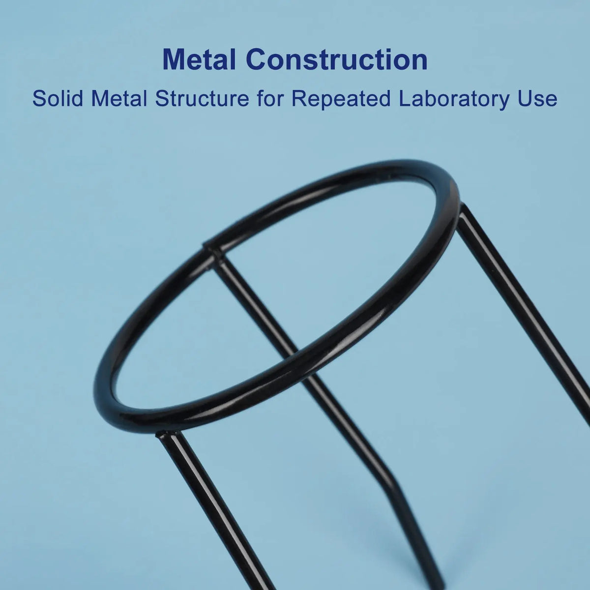 Metal tripod stand for use with Bunsen burners and alcohol burners in laboratory experiments