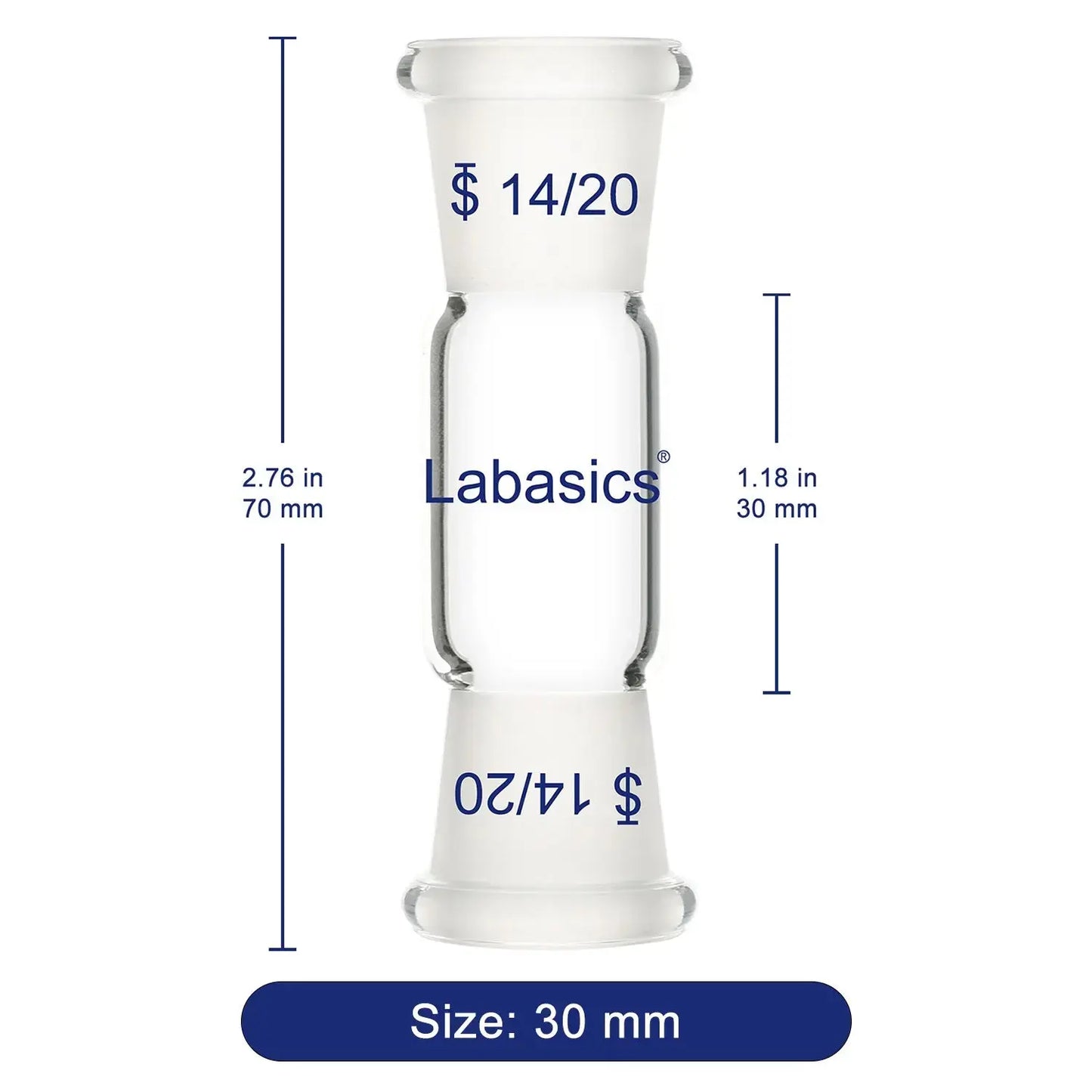 Borosilicate Glass Straight Connecting Adapter Labasics