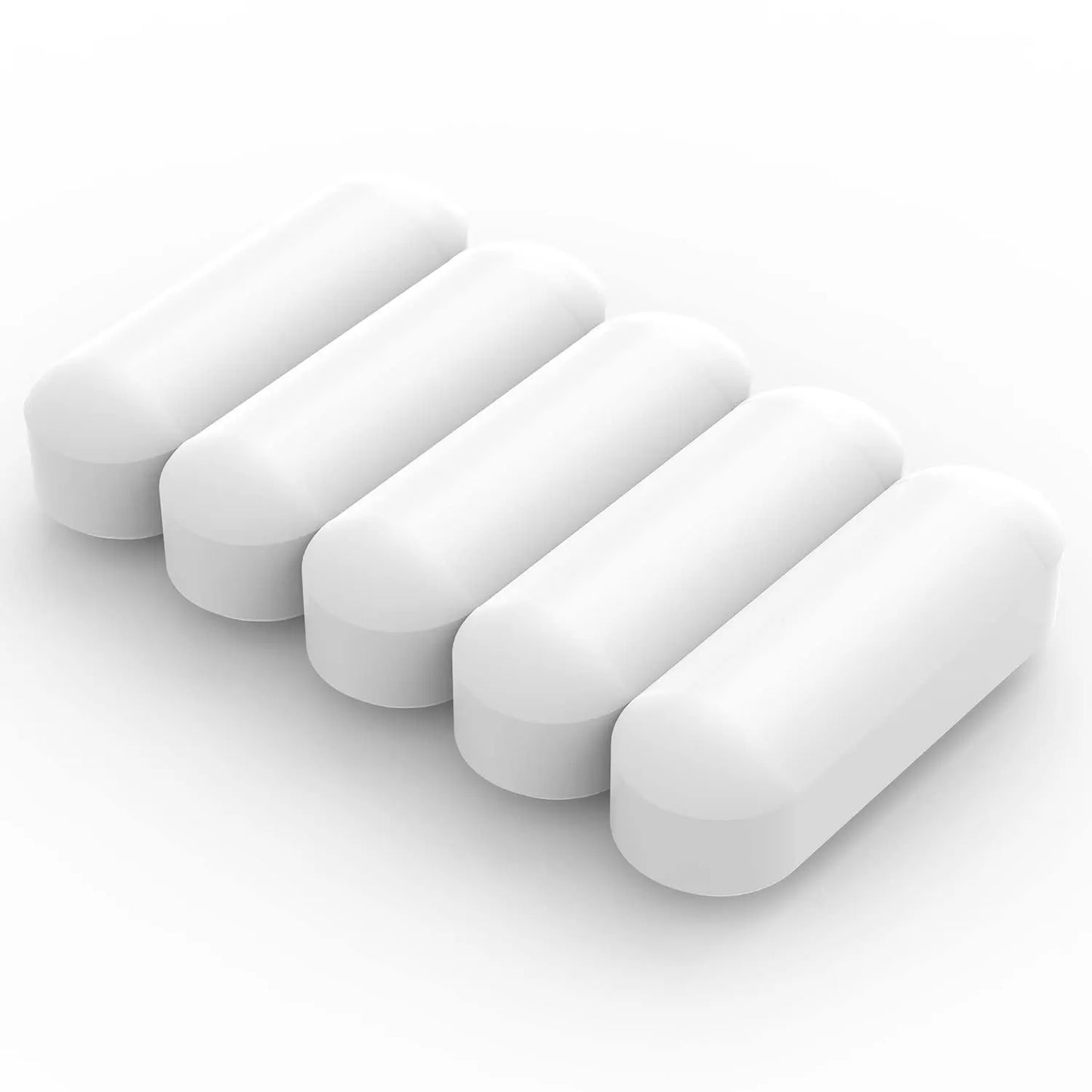 5-Pack Stir Bar Set, PTFE-Coated Magnetic Stirring Bars White Laboratory Stir Mixer for Stirrers, 5 PK