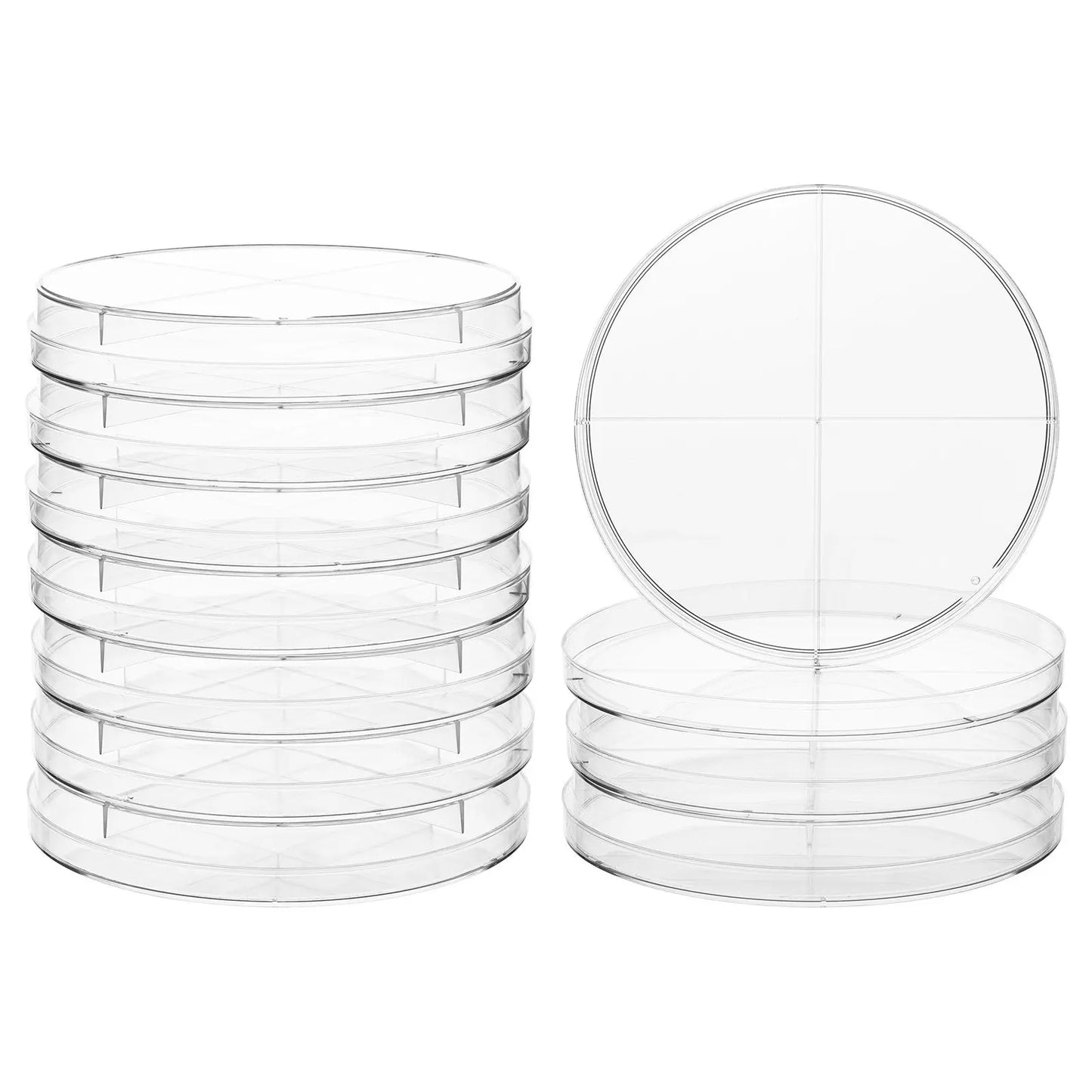 Plastic Petri Dishes, 10 Packs, 1-4 Compartments Labasics