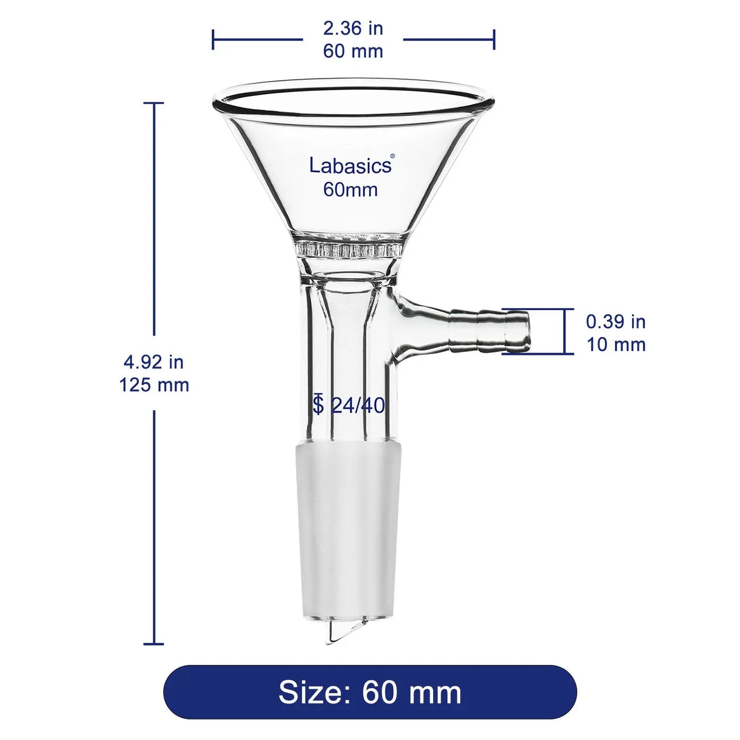 Glass Filter Funnel, 24/40 Inner Joint Labasics