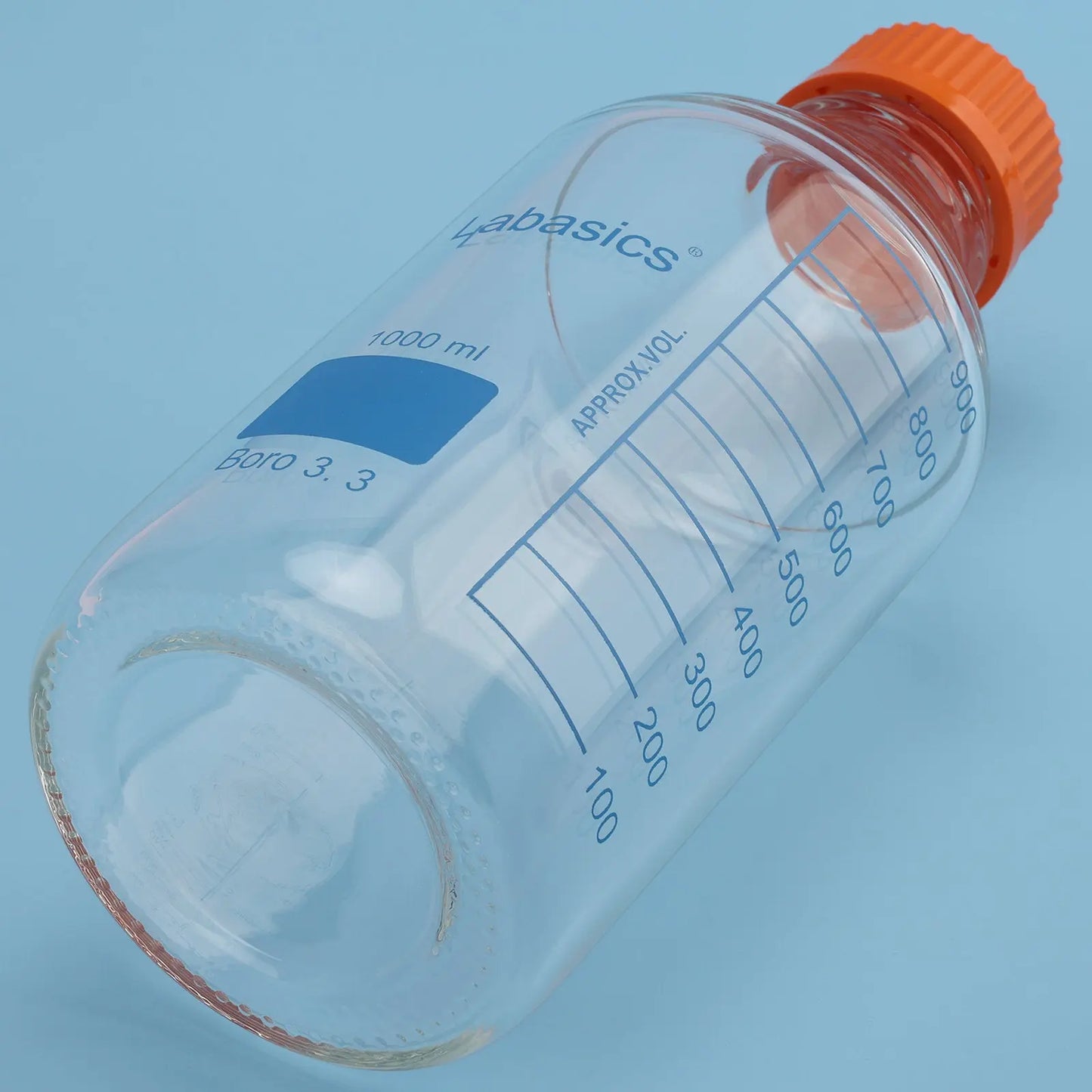 Transparent Media Storage Bottle, Borosilicate Glass, 250–2000 mL Labasics Shop