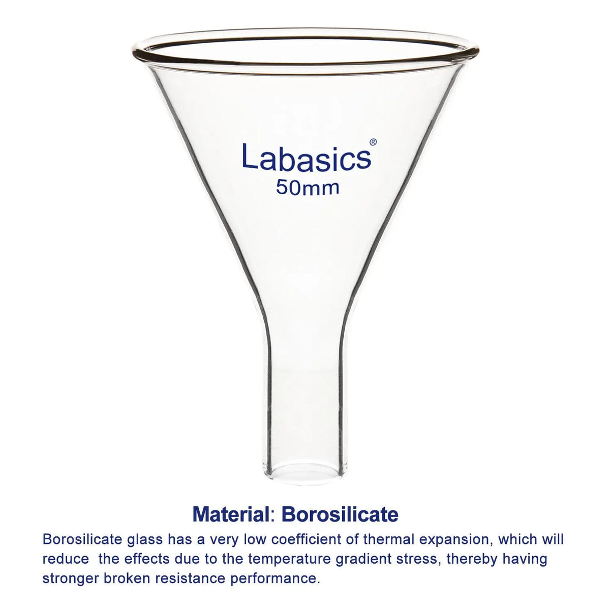 Glass Powder Funnel, 22 mm Stem Length Labasics