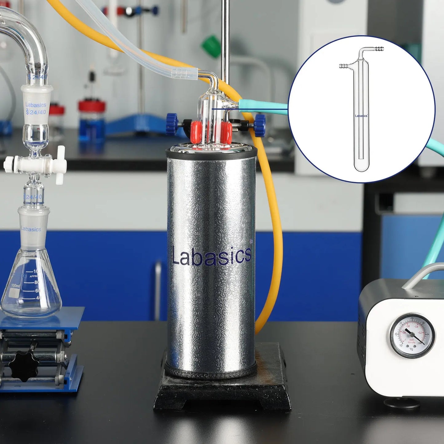 One-Piece Borosilicate Glass Vacuum Trap Labasics