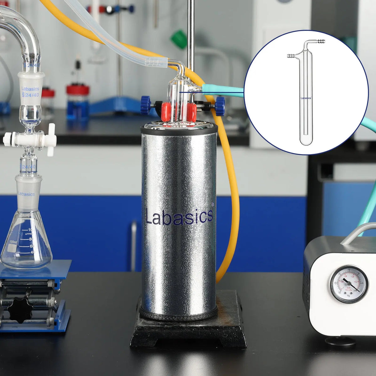 One-Piece Borosilicate Glass Vacuum Trap Labasics