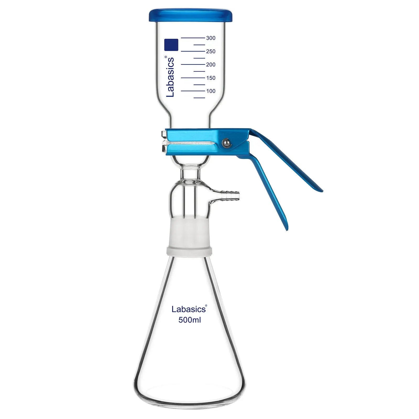 Vacuum filtration set, 500 ml system, borosilicate glass flask with 10 µm sand core filter head, laboratory filtration apparatus