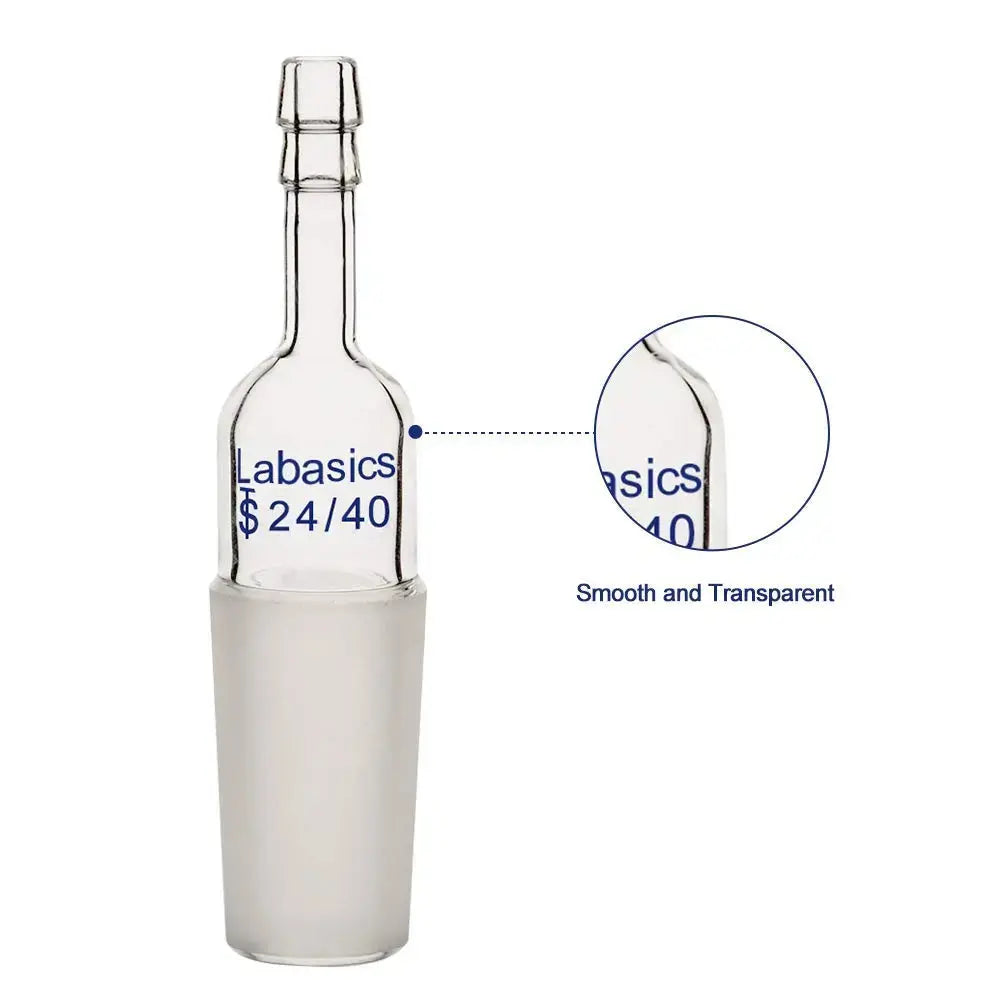 Glass Straight Inlet Adapter, 24/40 Male Glass Joint Labasics
