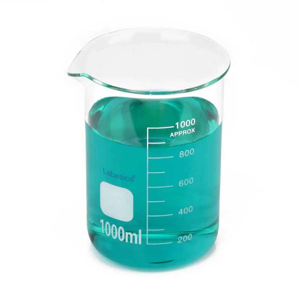 Glass Beaker Set, 5 Sizes, Combo Pack Labasics