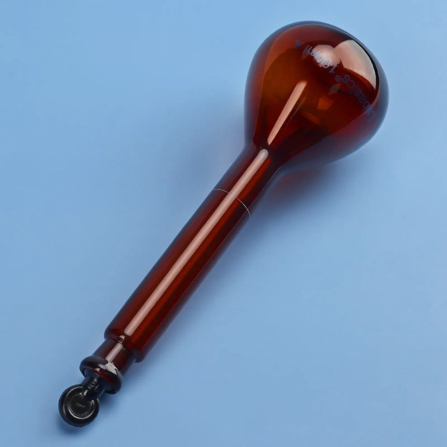 Frosted mouth and brown ground glass stopper of 100 ml amber volumetric flask