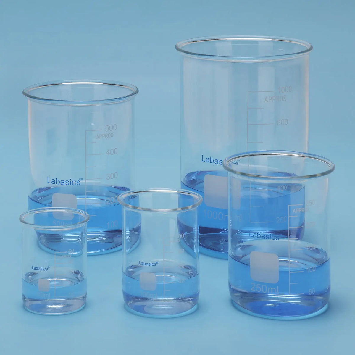 Graduated Beaker Set, No Pouring Spout, Combo Pack Labasics