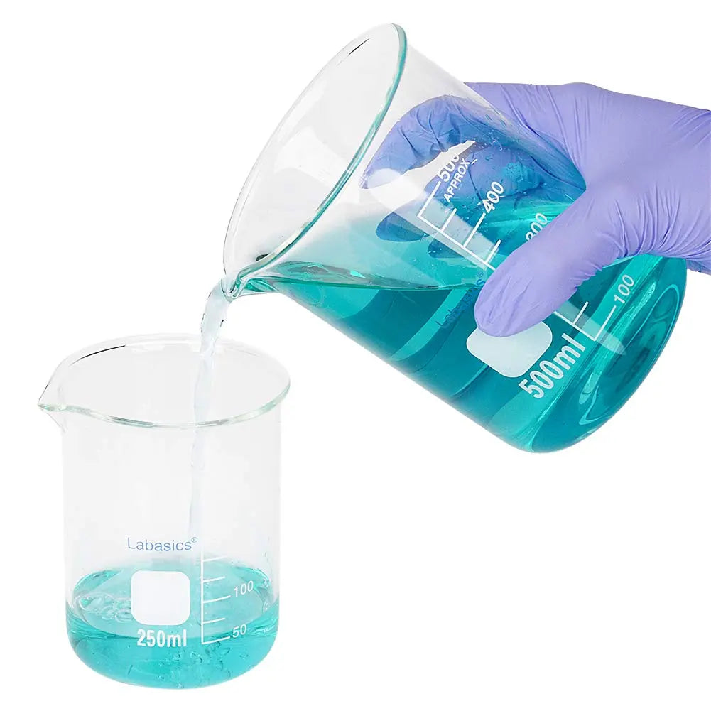 Glass Beaker Set, 5 Sizes, Combo Pack Labasics