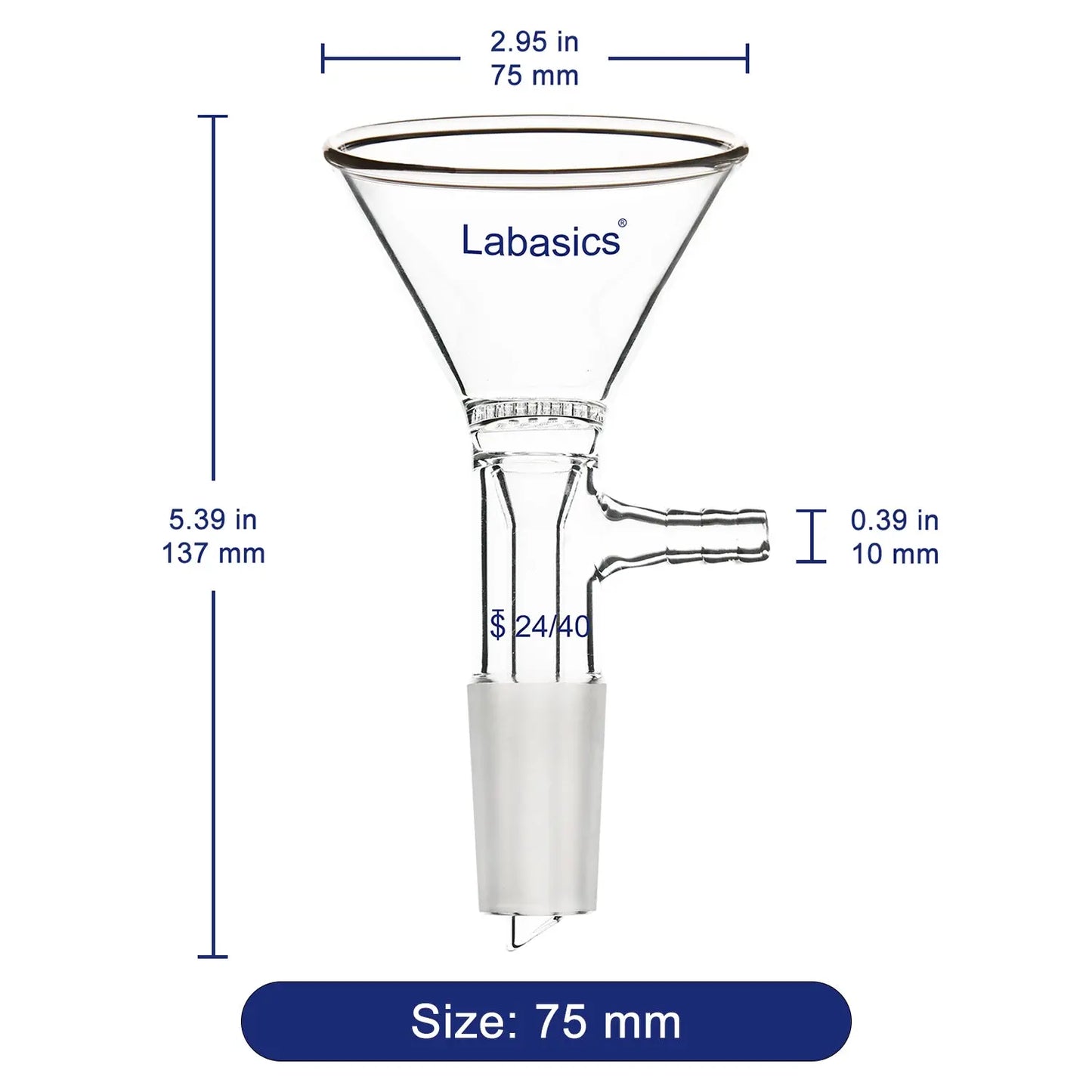 Glass Filter Funnel, 24/40 Inner Joint Labasics