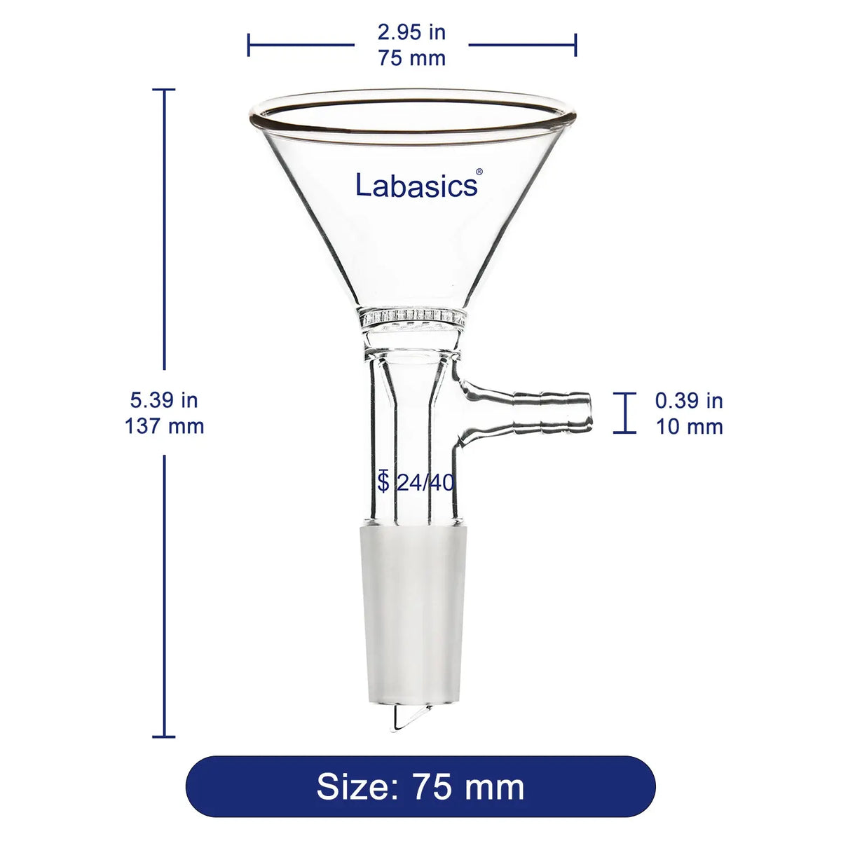 Glass Filter Funnel, 24/40 Inner Joint Labasics