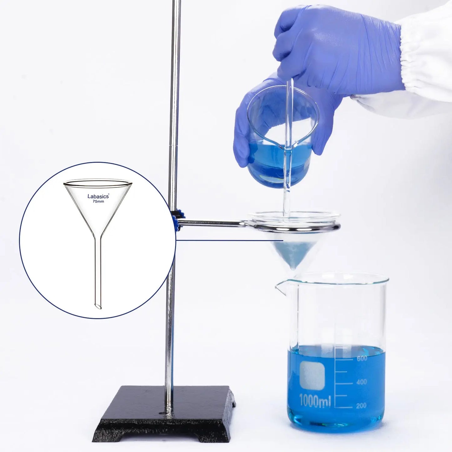 Glass Funnel, Short Stem, 2 Packs Labasics