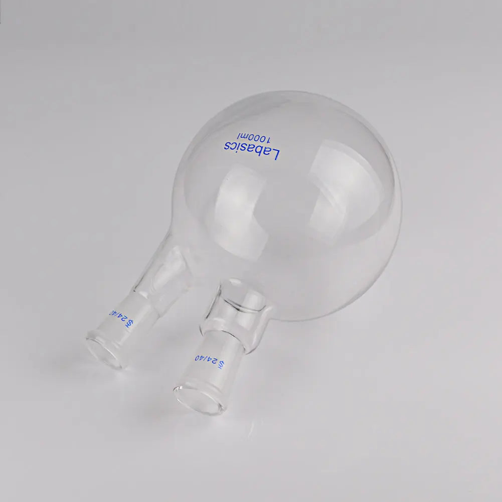 2 Neck Round Bottom Flask, 24/40 Center and Side Standard Taper Outer Joint, 50-2000 mL Labasics