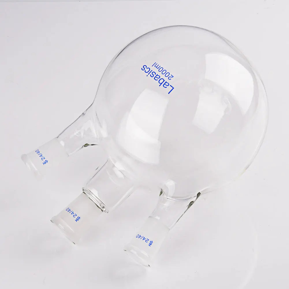 3 Neck Round Bottom Flask, 24/40 Center and Side Standard Taper Outer Joint, 50-2000 mL Labasics