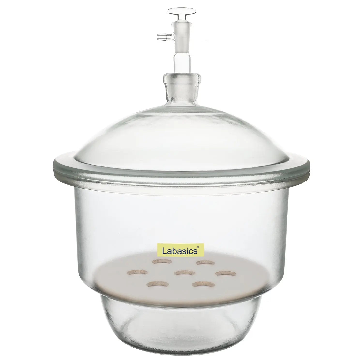 240 mm borosilicate vacuum desiccator, matte sealing cover and porcelain plate, laboratory vacuum drying container