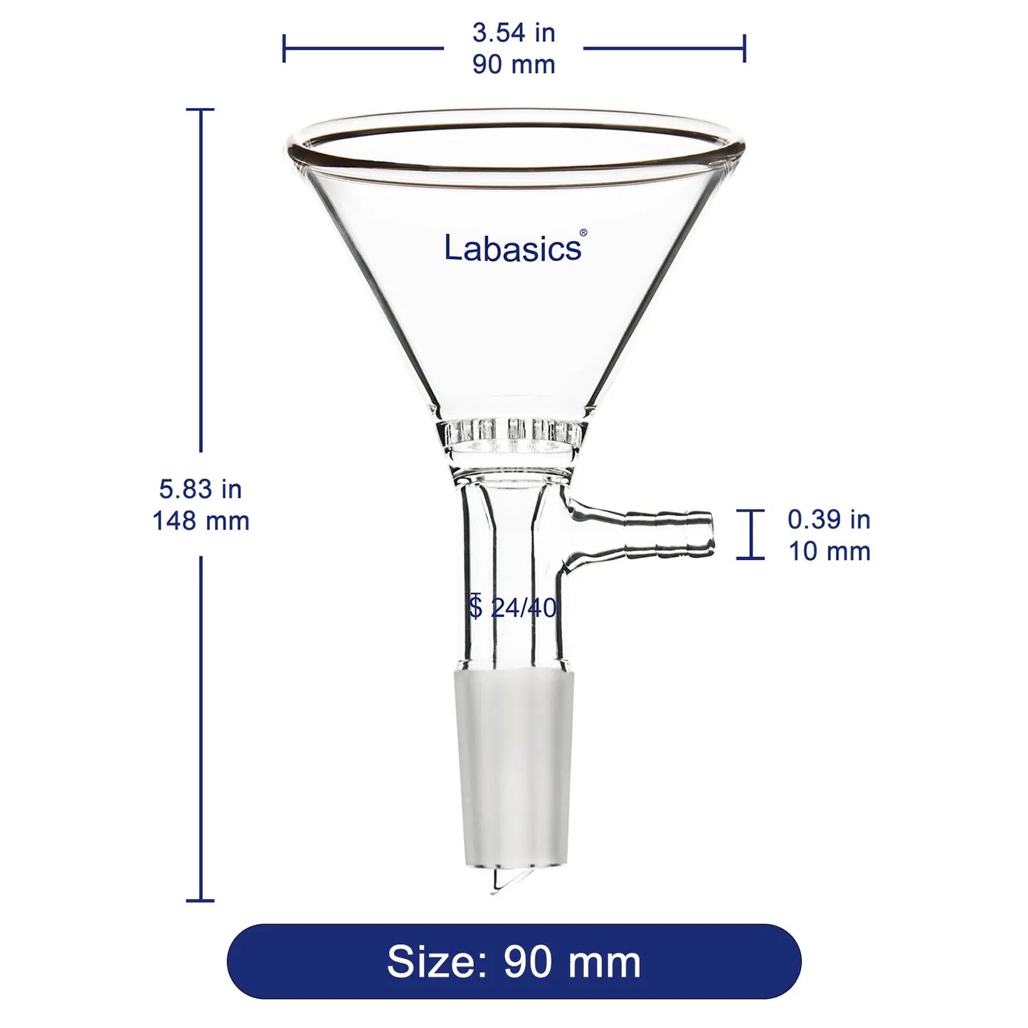 Glass Filter Funnel, 24/40 Inner Joint Labasics