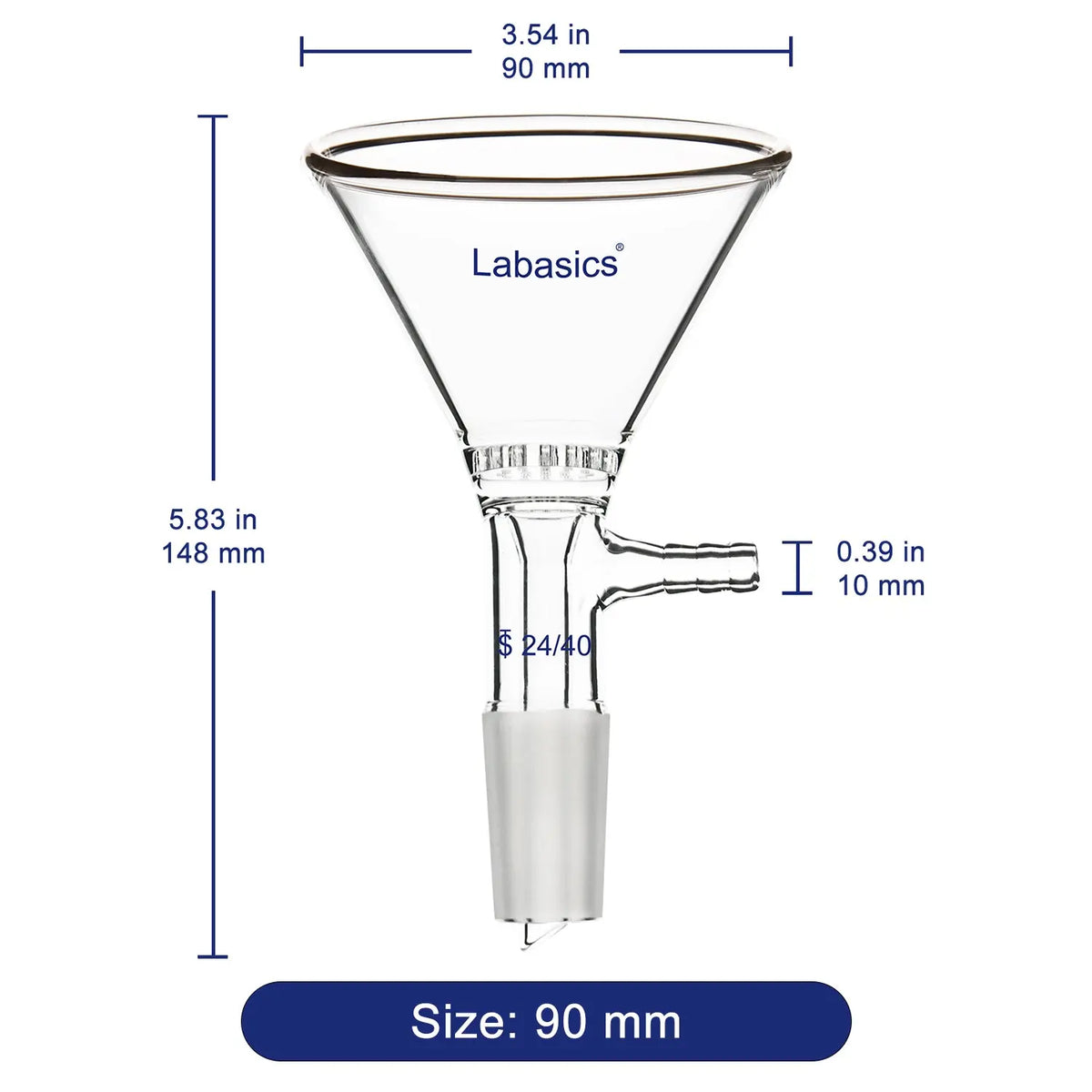 Glass Filter Funnel, 24/40 Inner Joint Labasics