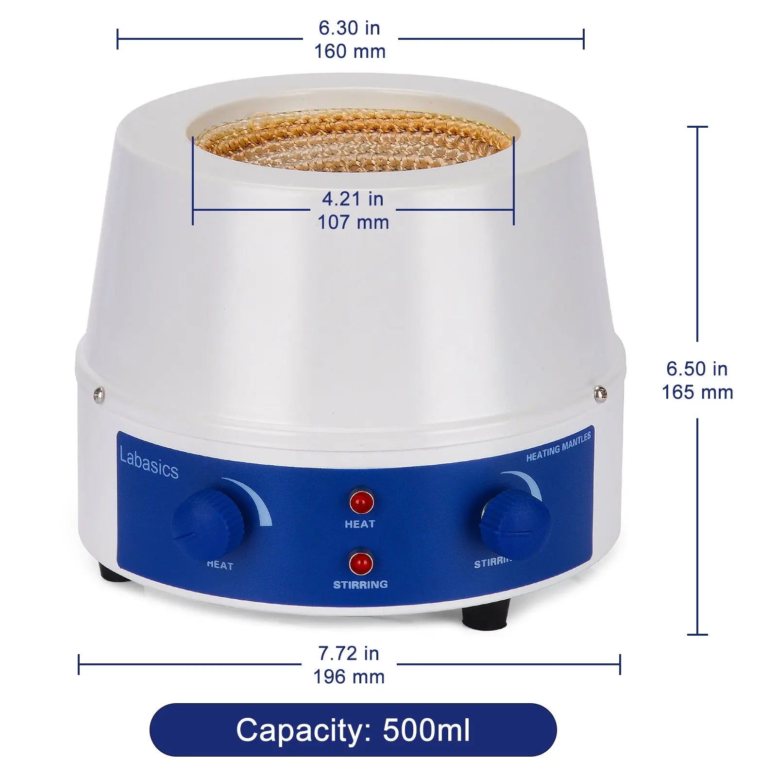 Laboratory heating and stirring combo with uniform heat and 1600 RPM magnetic stirring