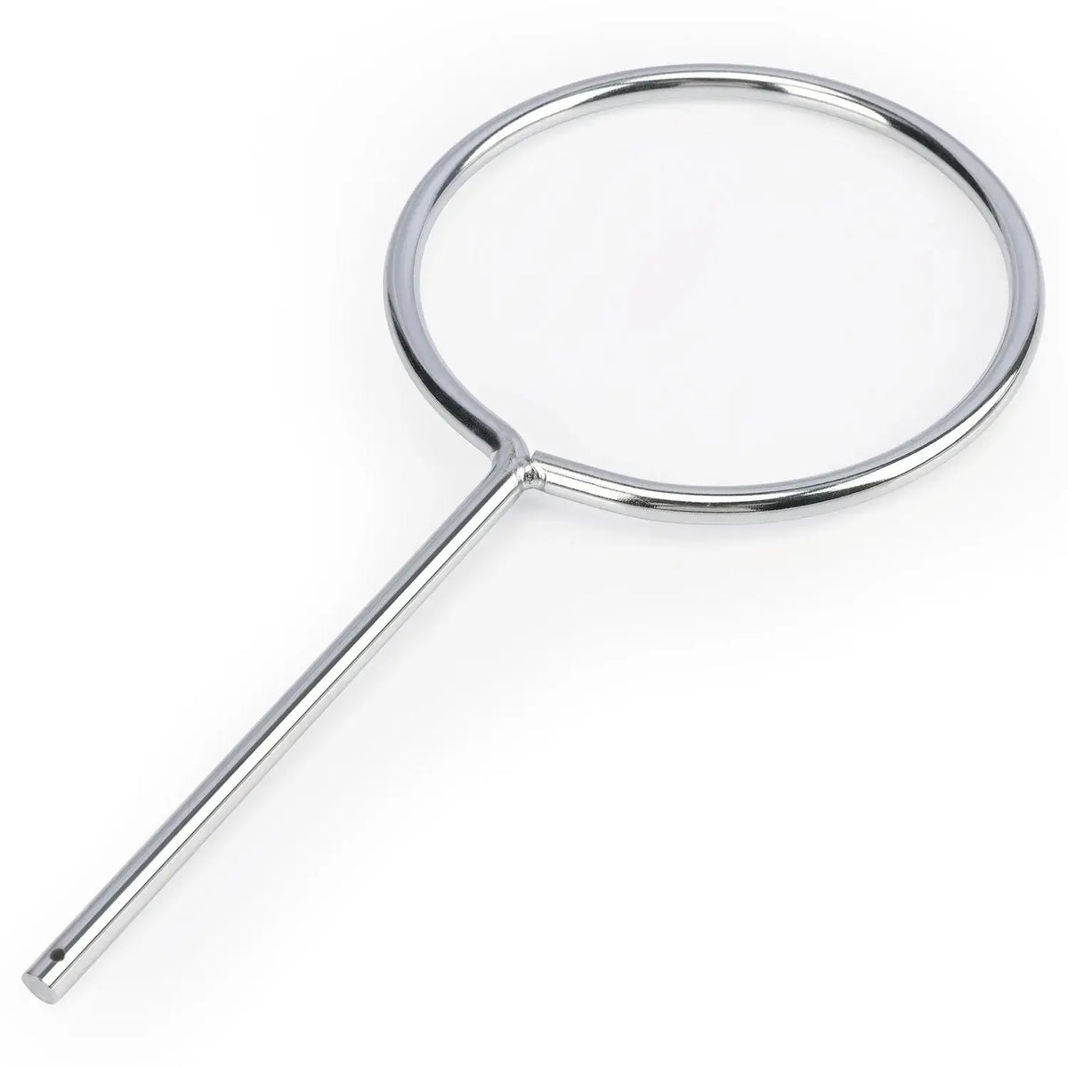 Chrome-plated straight retort ring for supporting separatory funnels in lab experiments