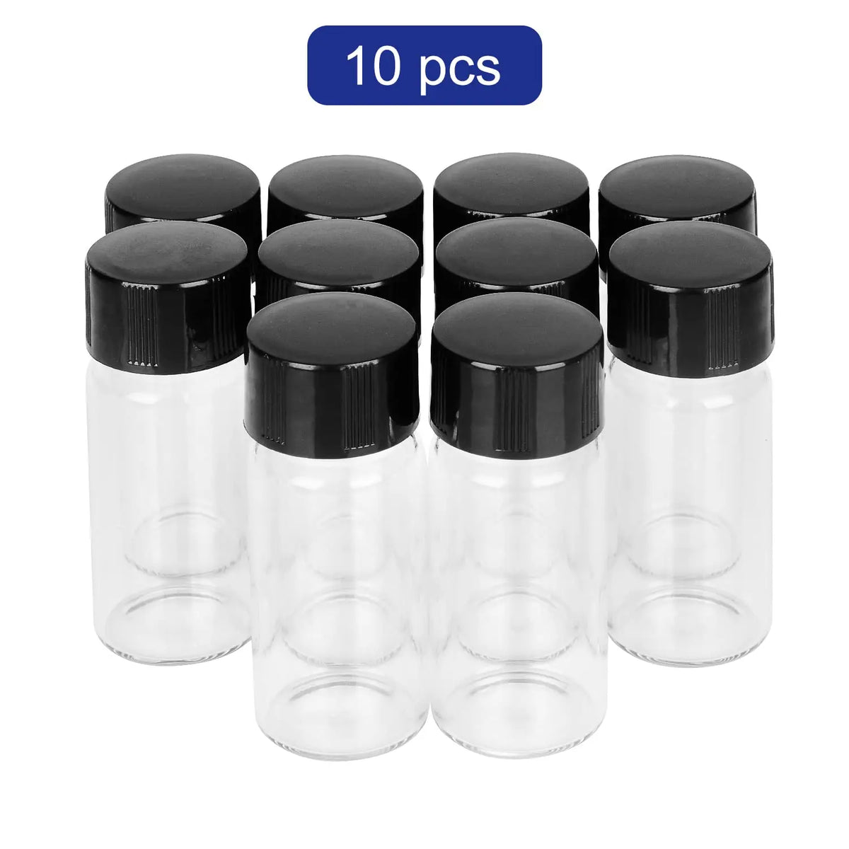 Sampling vial with screw cap, 10 mL, glass vial, 22 × 51 mm size, reusable laboratory sample storage container
