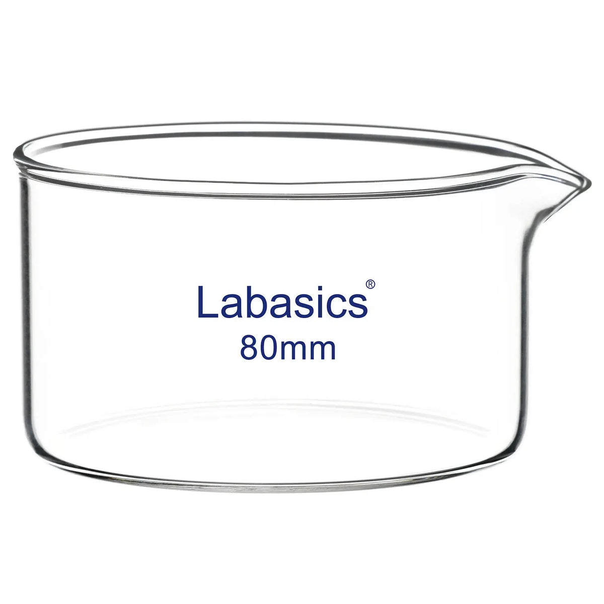 100 mL crystallizing dish with spout, borosilicate glass, lab vessel for small-scale crystallization and evaporation