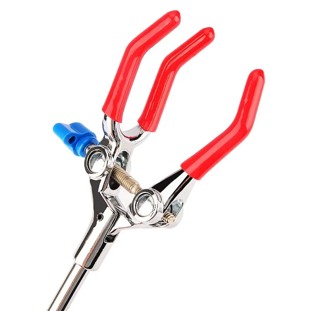 Single Adjust Extension Swivel Clamp, 18 cm Rod Lab Accessory, 3 Prong Labasics