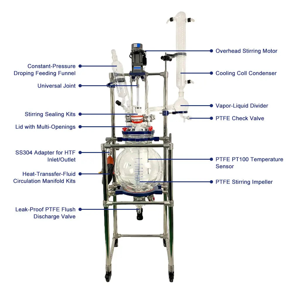 Standard Jacketed Glass Reactor, 100 L Labasics